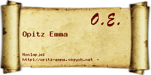 Opitz Emma névjegykártya
